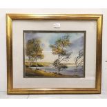 PETER KNUTTEL, “Mayo Lake”, 28 x 37cmW, in a gilt frame
