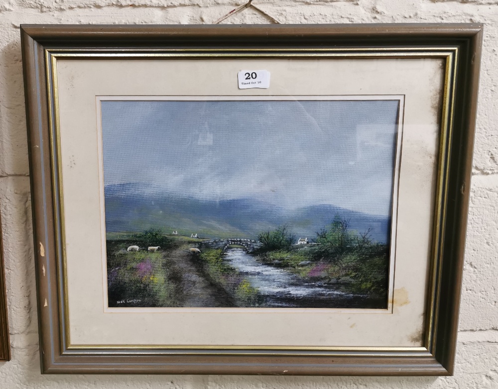 NIALL CAMPION, Oil on Board, “Near Dungloe, Co. Donegal” (foxing to mount), in a brown and grey