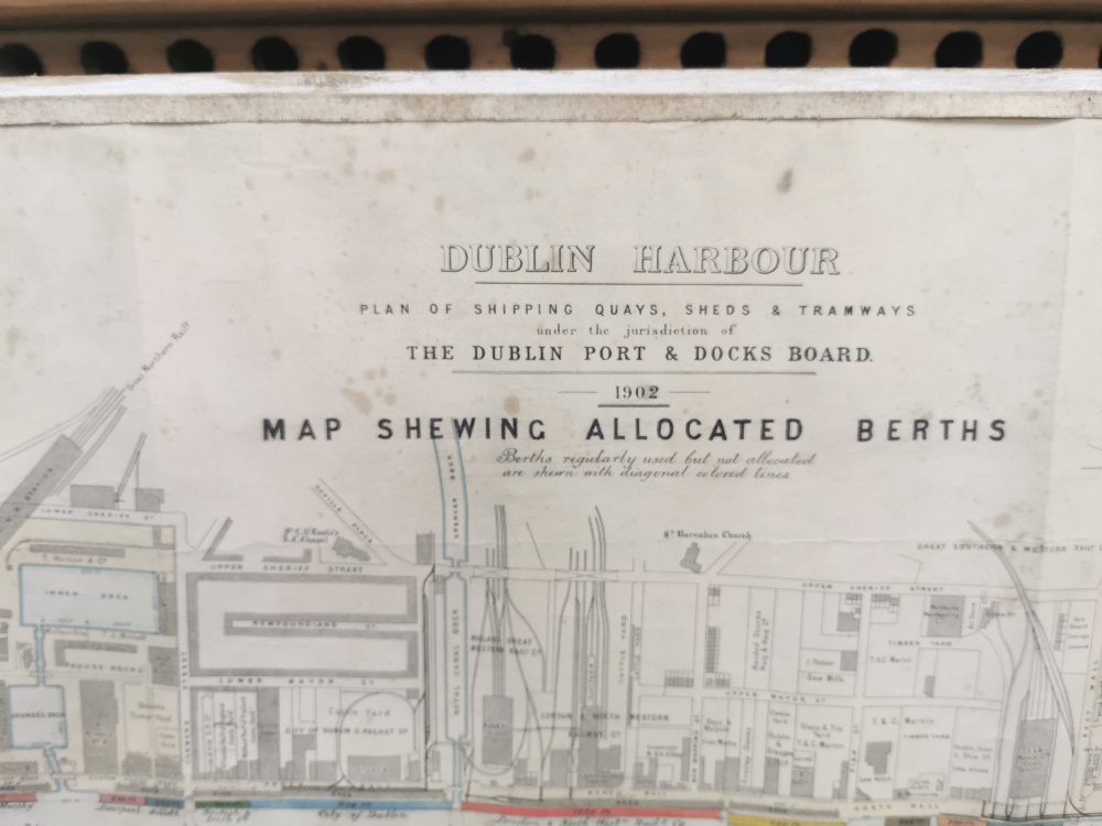 Original Colour Map of Dublin Harbour dated 1902 “Map Showing Allocated Berths”, also titled “Plan - Image 2 of 4