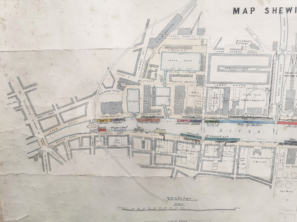 Original Colour Map of Dublin Harbour dated 1902 “Map Showing Allocated Berths”, also titled “Plan - Image 3 of 4