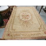 French Aubusson / Needlepoint Rug or Wall Hanging, floral designs with a central medallion, 2.6m x