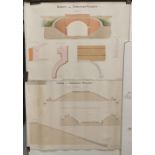 Two Original Engineers Coloured Drawings of “Dublin and Drogheda Railway” by William Watson (signed,
