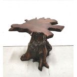 Shaped Top Coffee Table, with a base formed from a Tree Root,