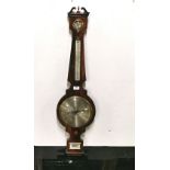 Ciceri & Pini, Edinburgh, a rosewood cased Barometer/ Thermometer, 98cm h