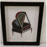 BERNIE HOPKINS (Galway) “Note Worthy” Original Art Work/Collage, a Baby Grand Piano with glass