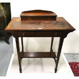Edw. Rosewood and Inlaid Kneehole Writing Desk, the hinged lid gallery opening to letter and ink