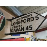 Longford / Cavan bi - lingual finger post sign