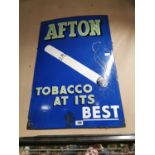Afton Tobacco At Its Best advertising Sign.