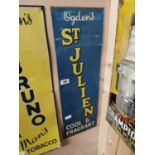 Ogden's St Julien advertising tinplate sign.