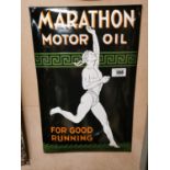 Marathon Motor Oil Enamel Sign.