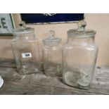 Three Glass Sweet Jars