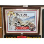 Boyd's Old Irish Whiskey framed advertising print.