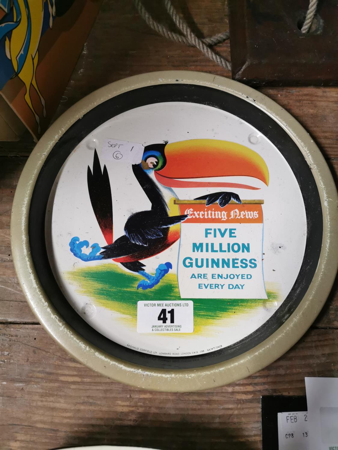 Guinness advertising tinplate tray.