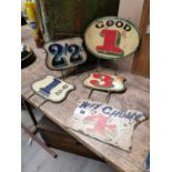 Five Tin Plate Fairground Signs