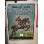 Gallaher's War Horse tin plate advertising sign.