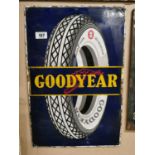 Goodyear All Weather Enamel Advertising Sign.