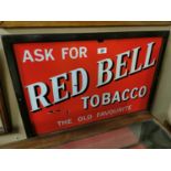 Red Bell Tobacco Enamel Advertising Sign.