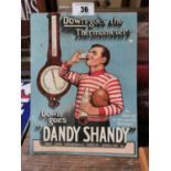 Dandy Shandy Cardboard Advertising Showcard.