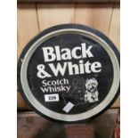 Black & White Scotch whiskey advertising tray.