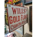 Will's Gold Flake 10 for 3d. advertising sign.