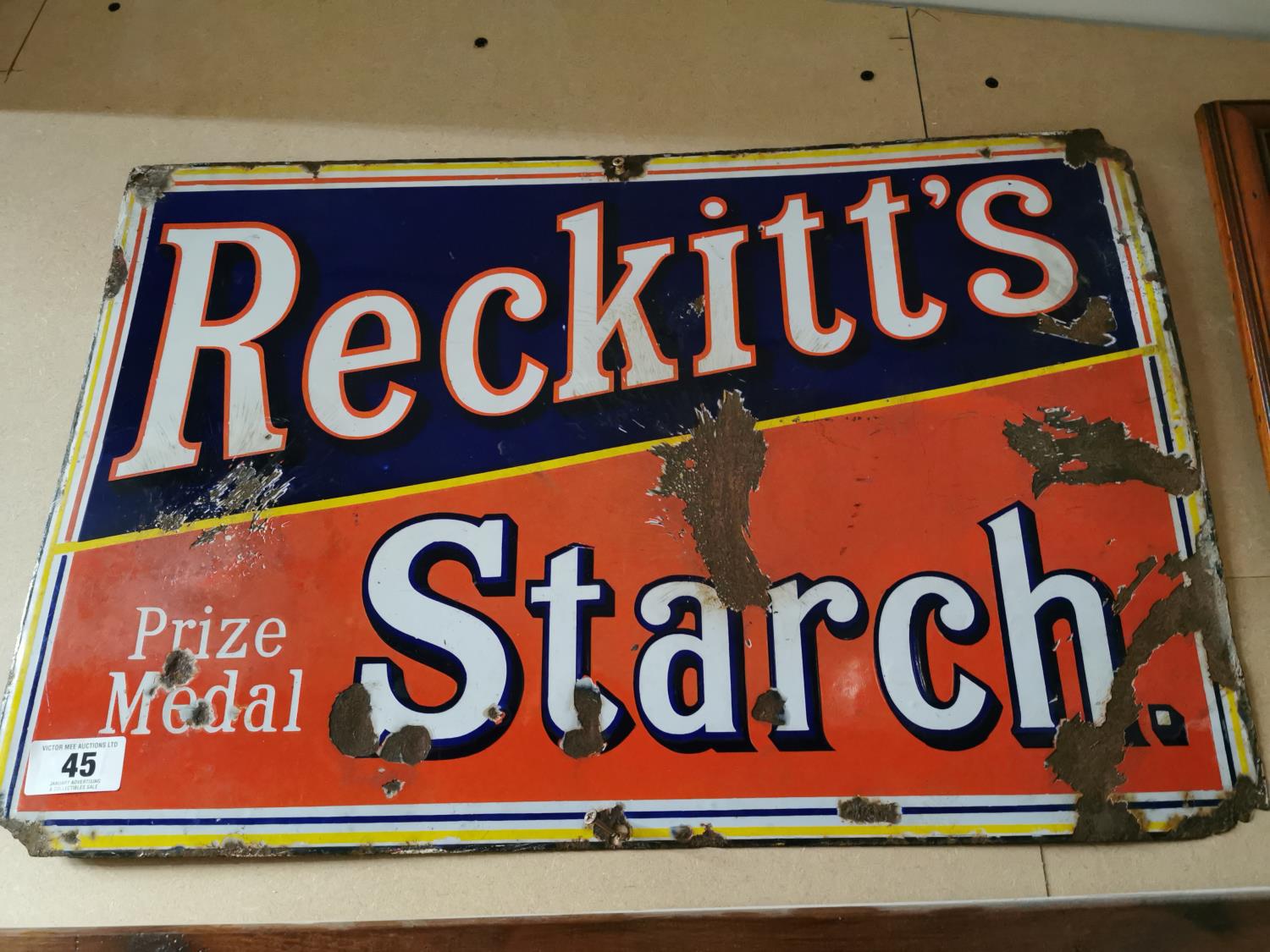 Ricketts Starch Enamel Sign.