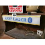 Rare Harp Lager advertising shelf light.