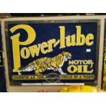 Power-Lube Motor Oil Enamel Advertising Sign