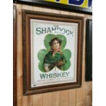 Shamrock Irish Whiskey framed advertisement