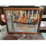 Peek Freans & Co Biscuits advertising showcard.