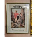 Unusual Sparkling Vimto framed advertising showcard.