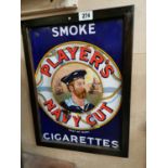 Smoke Players Navy Cut advertising sign.