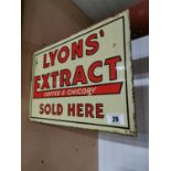 Lyons Extract Coffee Enamel Advertising Sign