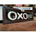 Rare reverse painted glass OXO Hot advertising sign..