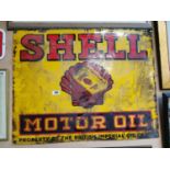 Shell Motor Oil enamel advertising sign..