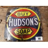 Hudson Soap Enamel Advertising Sign.