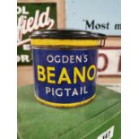 Ogden's Beano Pigtail tobacco advertising tin.