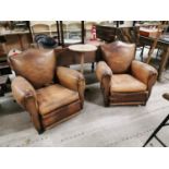 Pair of Leather Upholstered Armchairs