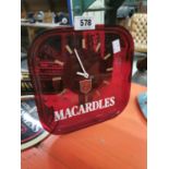 McArdle's Acrylic Advertising Clock.