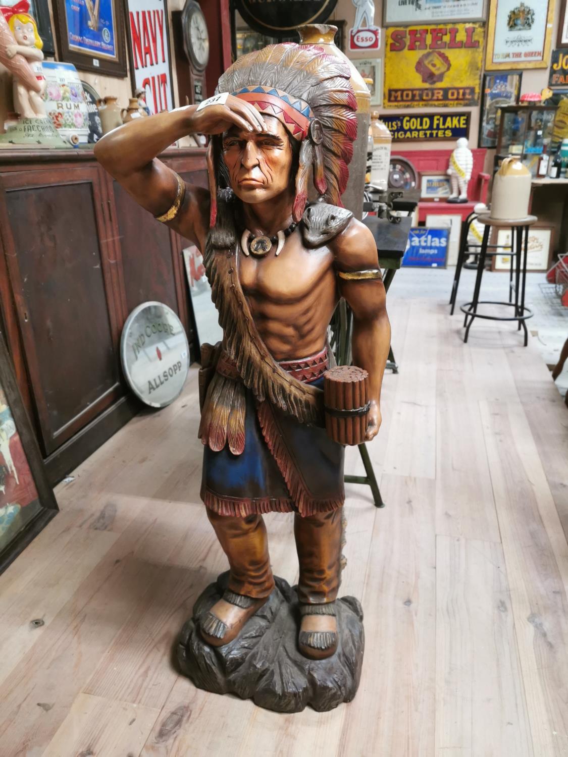 Vintage Tobacco shop advertising figure of an Indian..