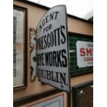 Agent for Prescott's Dye Works advertising sign.