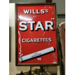 Wills Star Cigarettes advertising Sign.