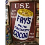 Fry's Cocoa advertising enamel sign.