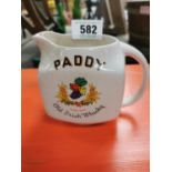 Paddy Old Irish Whiskey advertising Jug