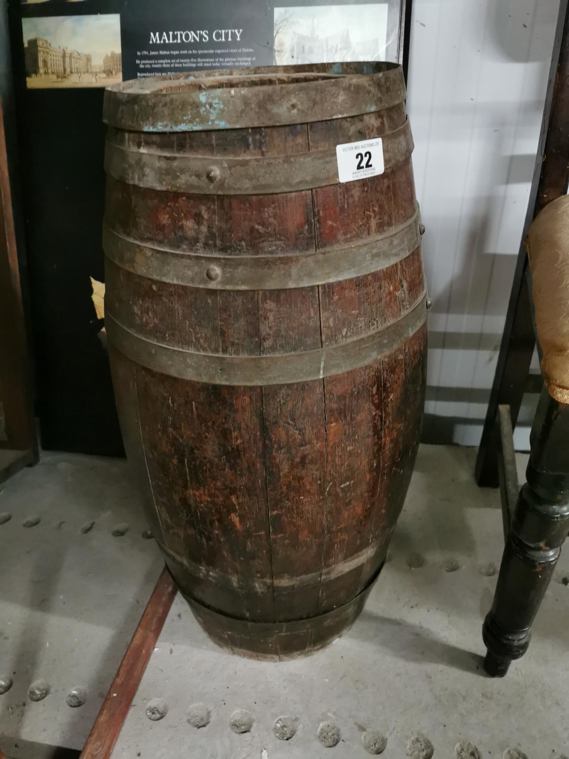 19th C. Oak Barrell.