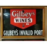 Gilbeys Wine and Port Enamel Advertising Sign.