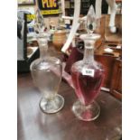 Pair of Glass Chemist Dispensers.