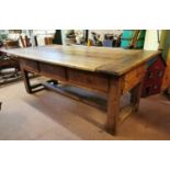 19th. C. Pine and elm table.
