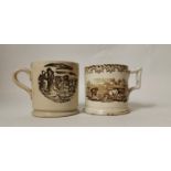 Two 19th. C. transfer cow mugs.