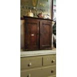 19th. C. painted pine hanging cupboard.