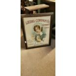 Framed original Liebig Companys Extract advertising print.